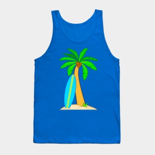 Tropical Surf Board and Palm Tree Tank Top